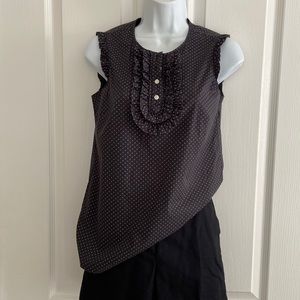 JCrew cotton sleeveless polka dot blouse